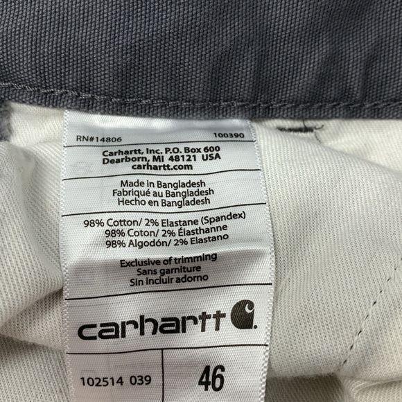 Carhartt Relaxed Fit grey shorts pockets cotton blend - Picture 5 of 6